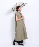 コットンリネン平織デニム　2wayワンピース